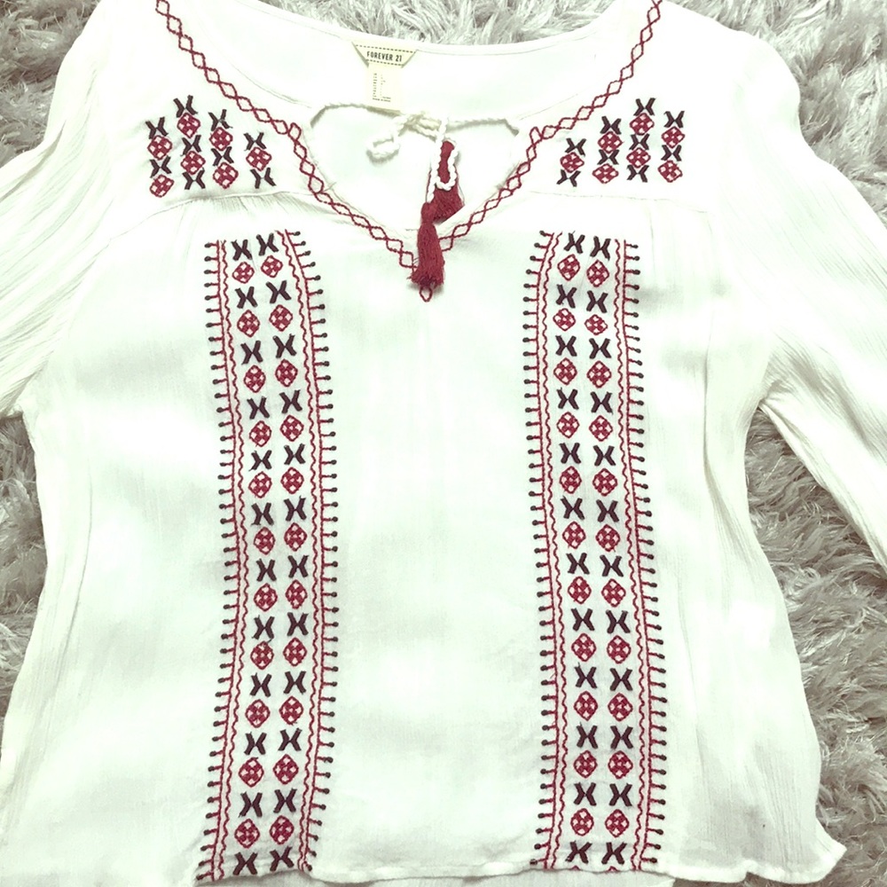 Cute, embroidered peasant top